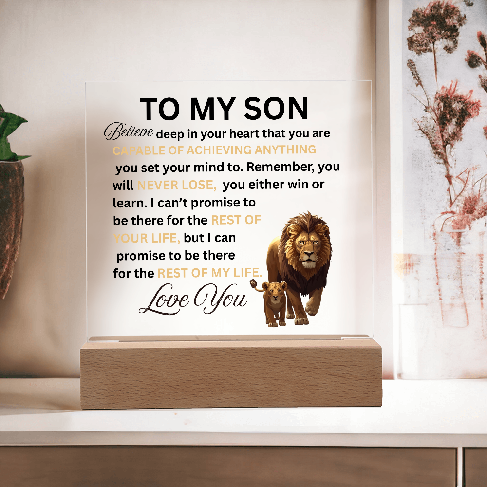 To My Son Personalized Acrylic Plaque