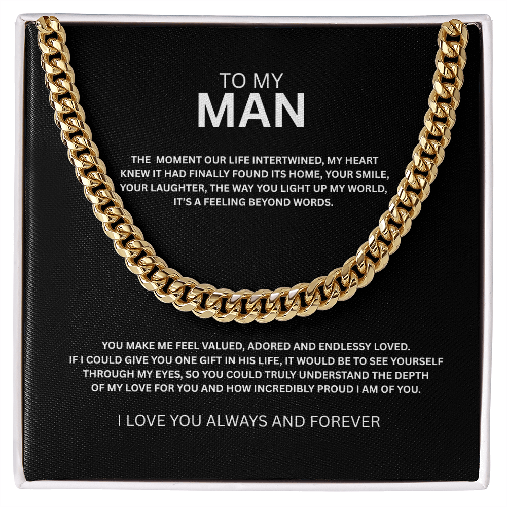 To My Man Cuban Necklace