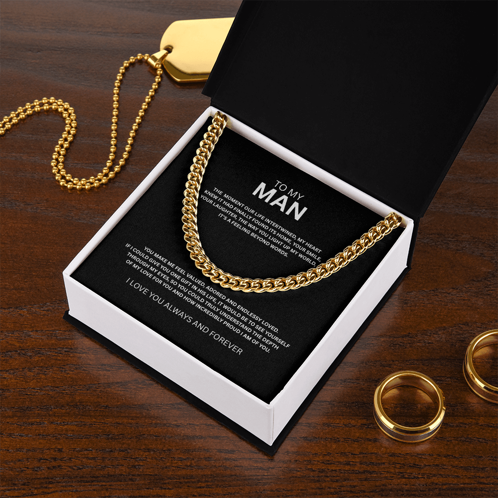To My Man Cuban Necklace