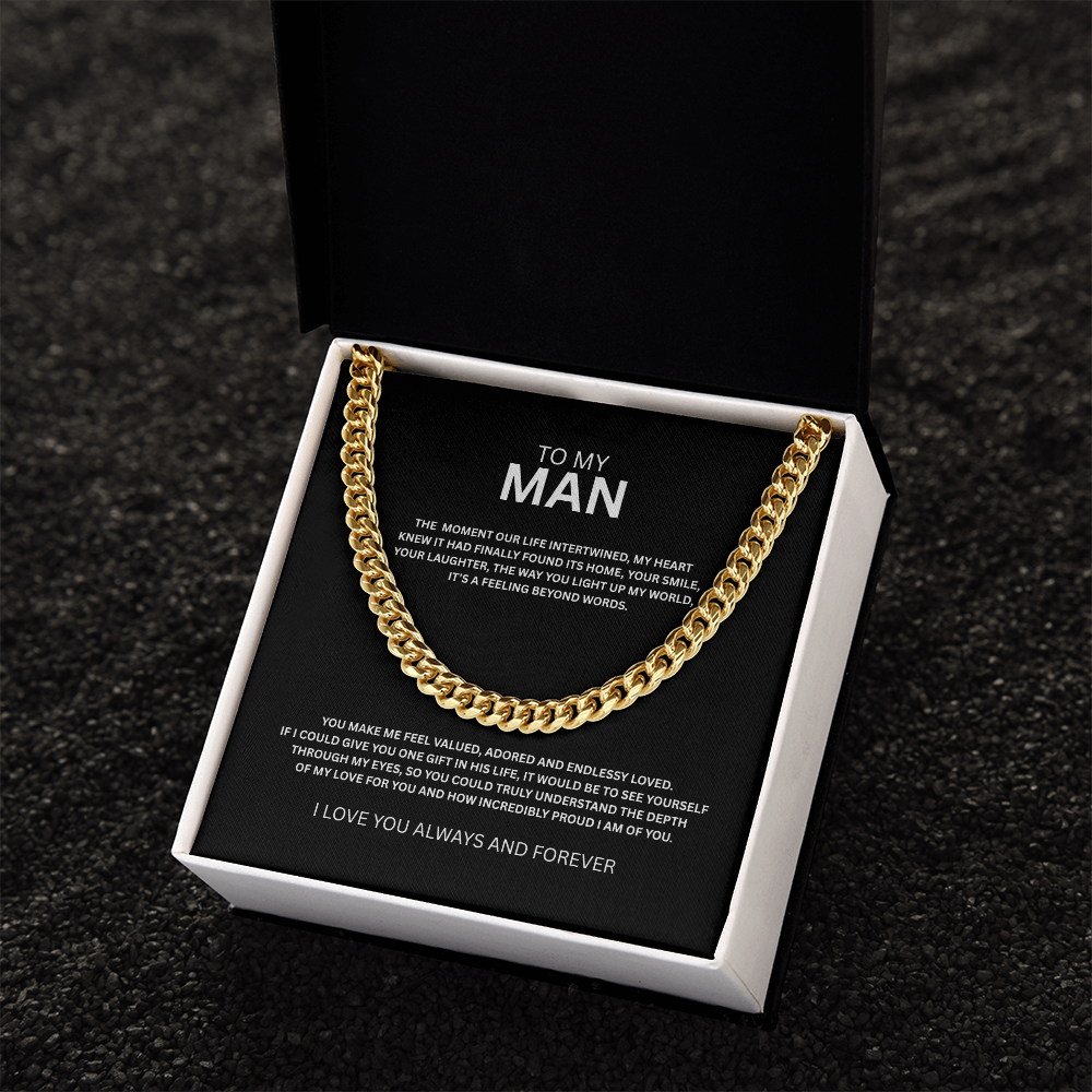 To My Man Cuban Necklace