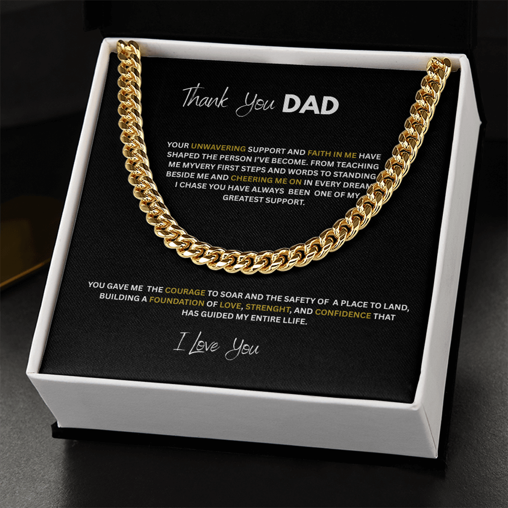 Thank You Dad- Cuban Link Chain