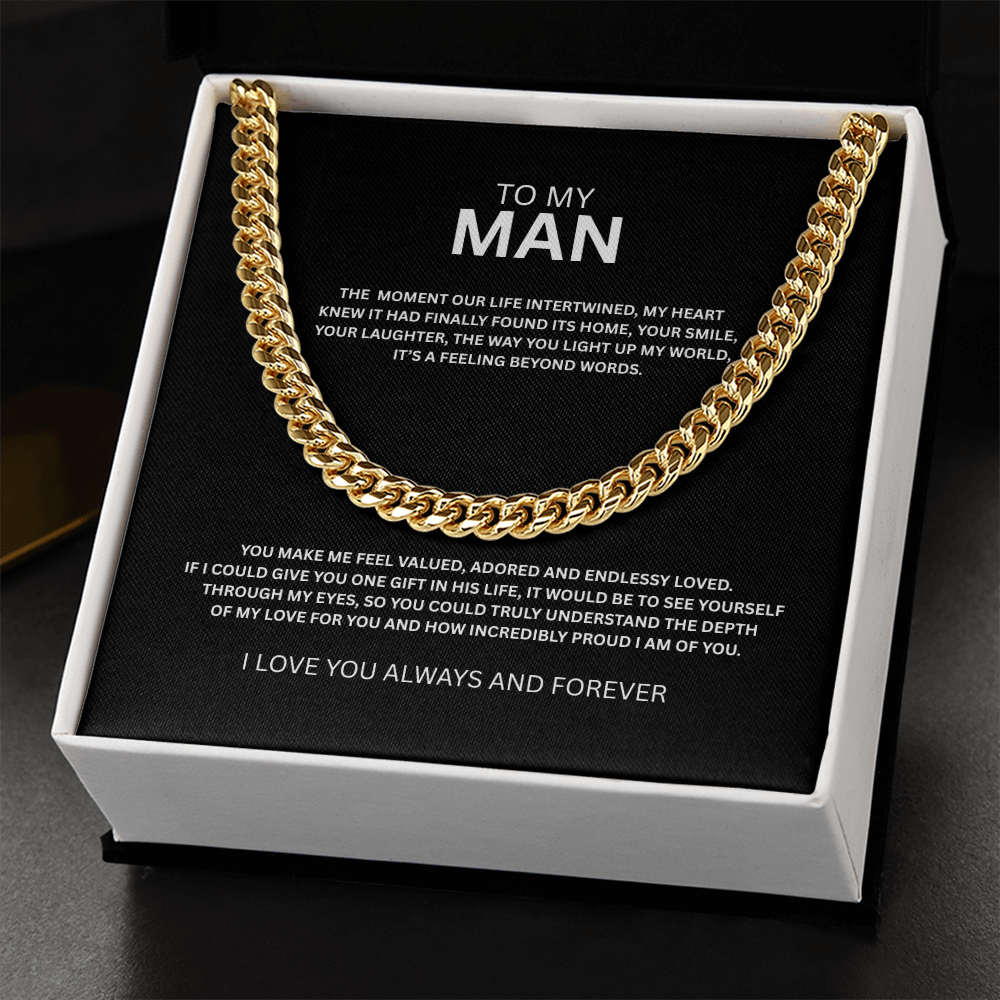 To My Man Cuban Necklace