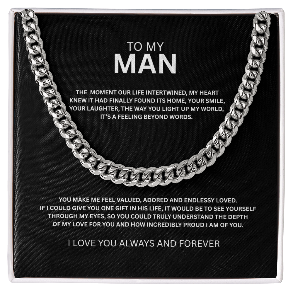 To My Man Cuban Necklace