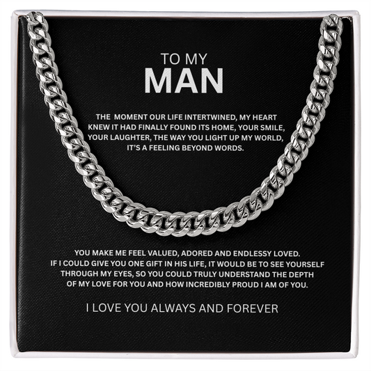 To My Man Cuban Necklace