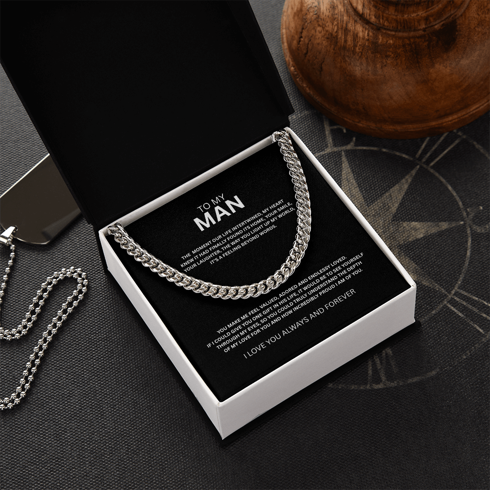To My Man Cuban Necklace