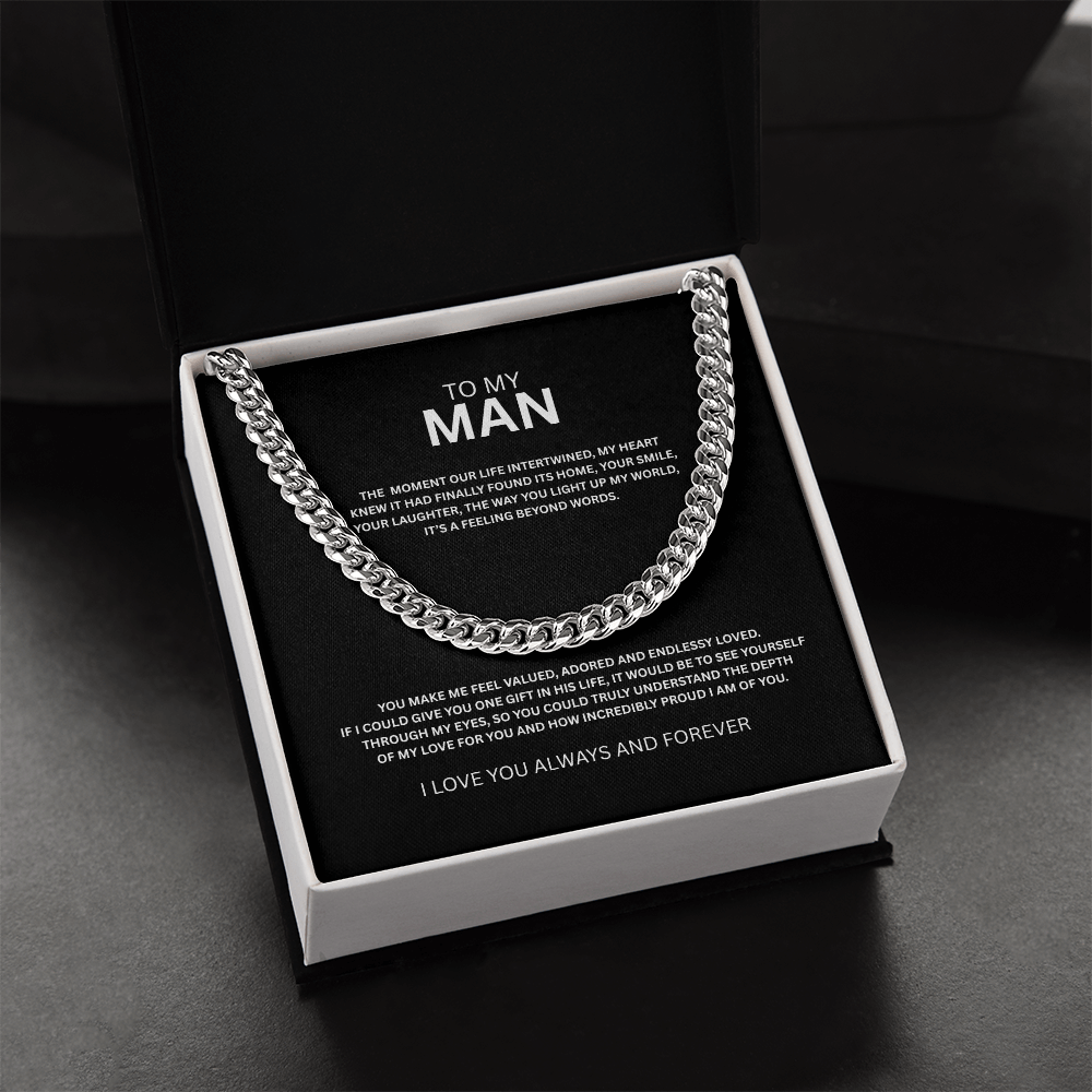 To My Man Cuban Necklace