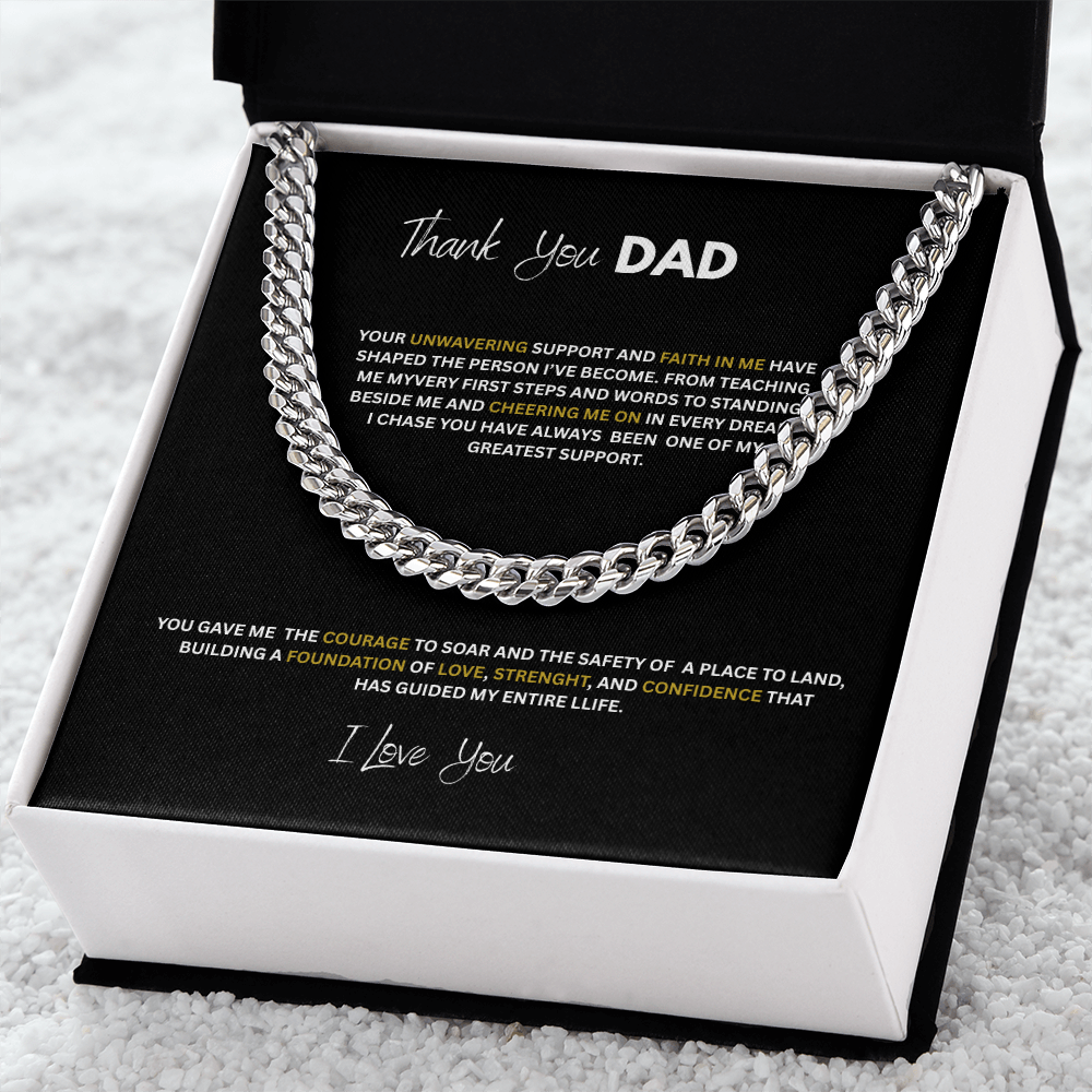 Thank You Dad- Cuban Link Chain