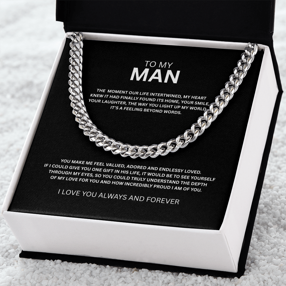 To My Man Cuban Necklace