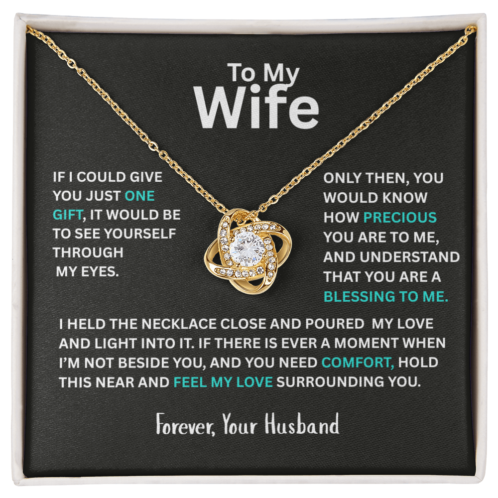 To My Wife - Personalized Love Knot Necklace