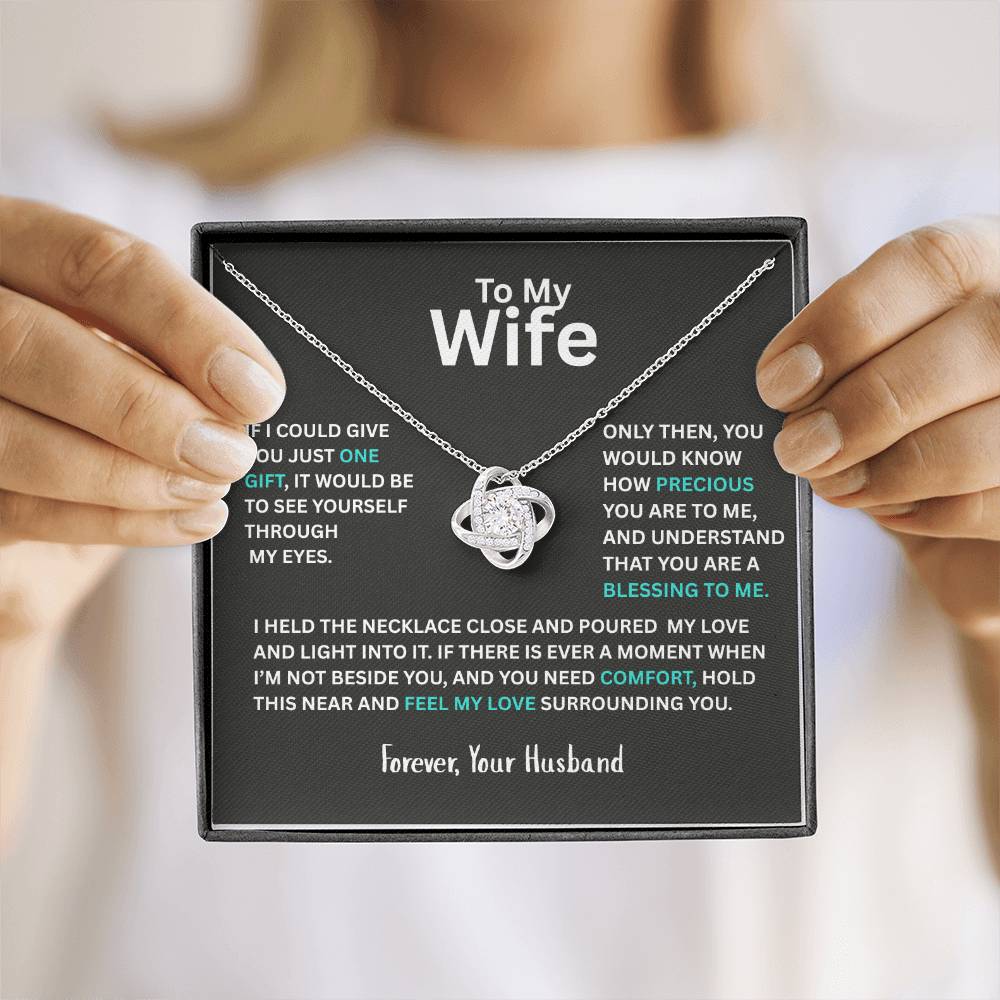 To My Wife - Personalized Love Knot Necklace