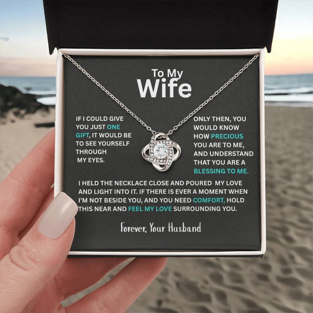 To My Wife - Personalized Love Knot Necklace