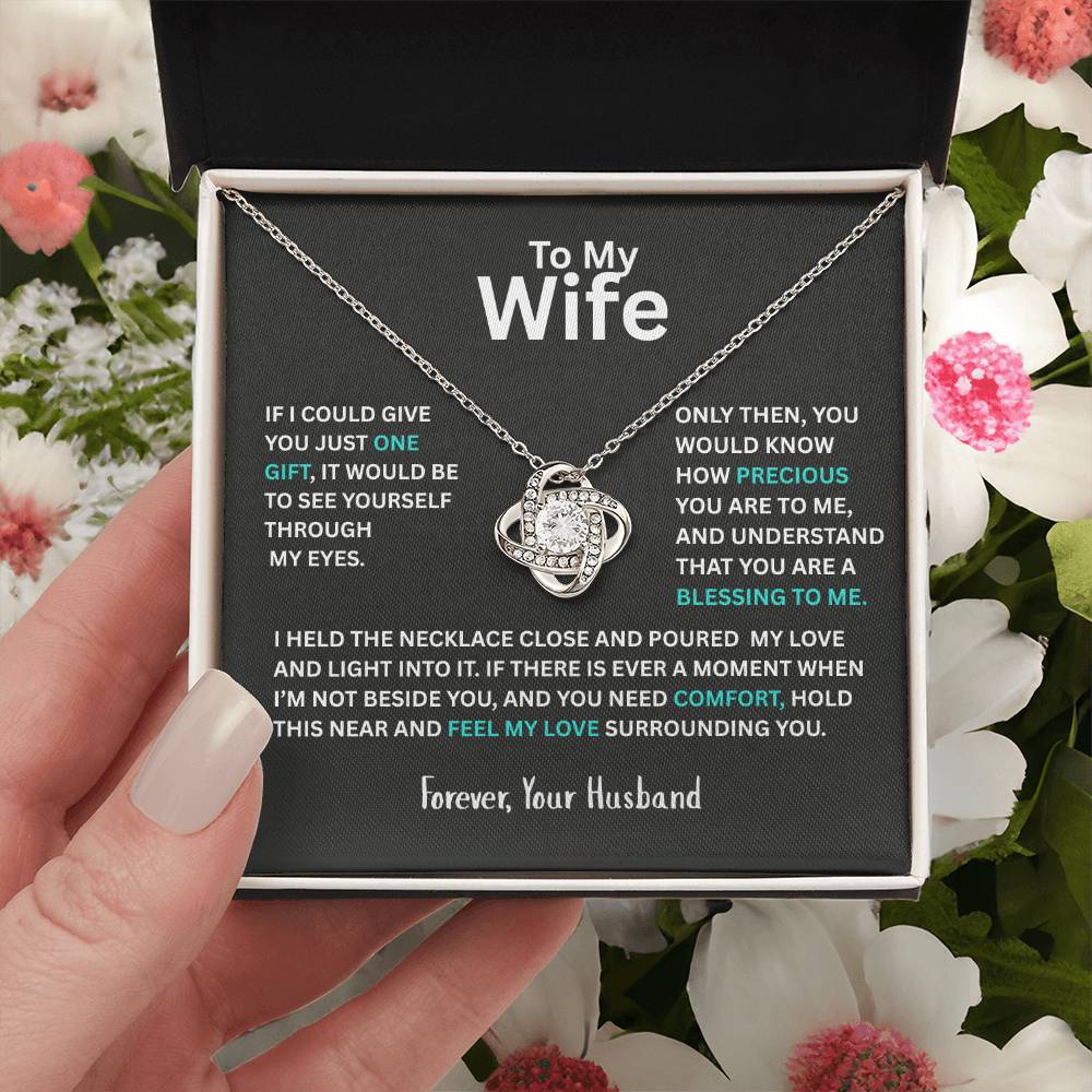 To My Wife - Personalized Love Knot Necklace
