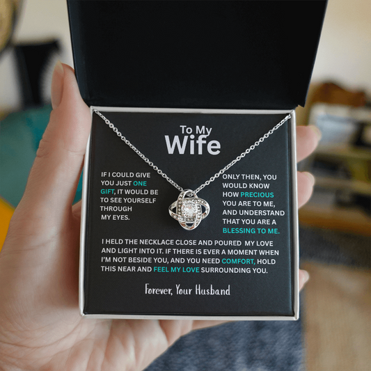 To My Wife - Personalized Love Knot Necklace
