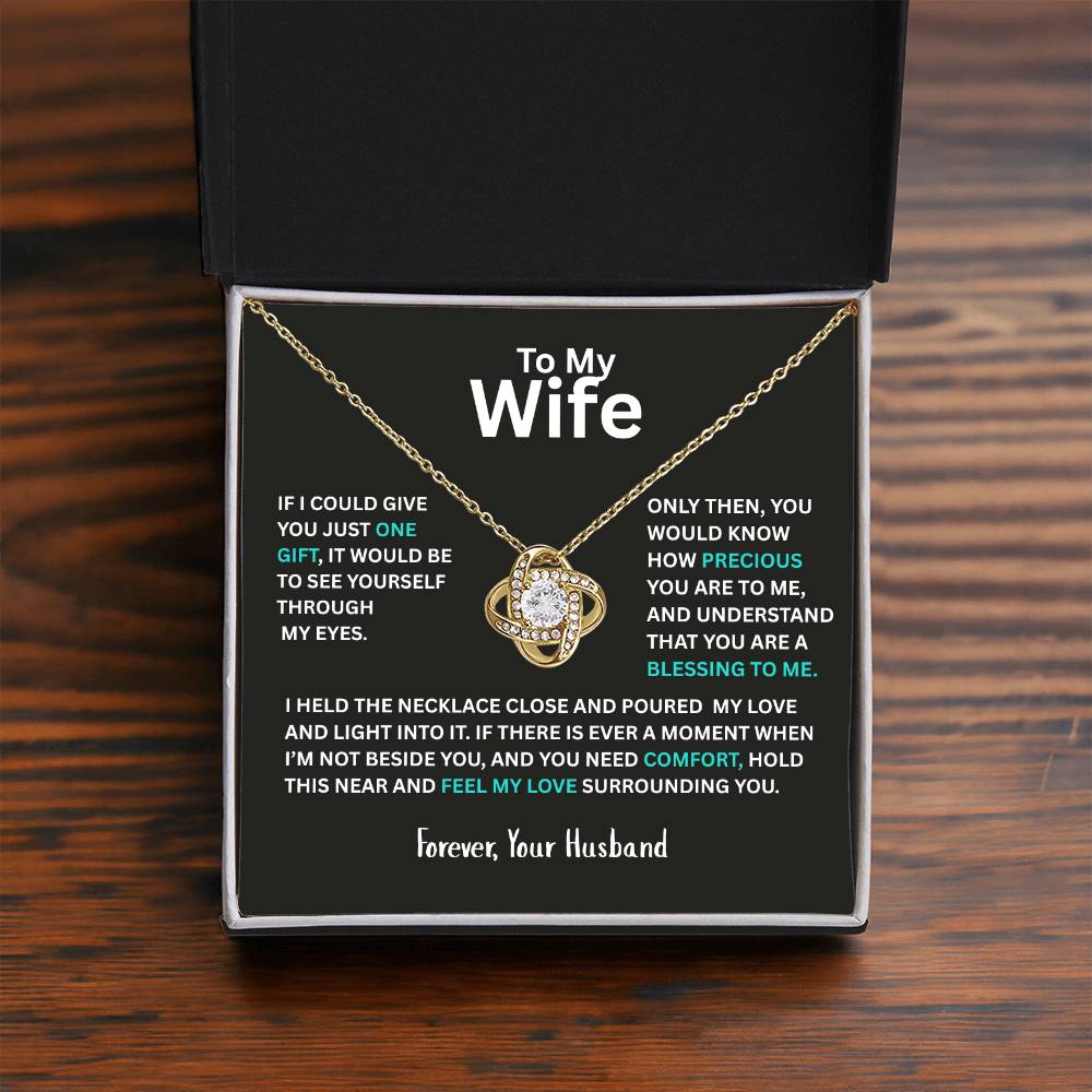 To My Wife - Personalized Love Knot Necklace