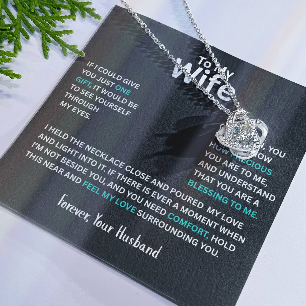To My Wife - Personalized Love Knot Necklace