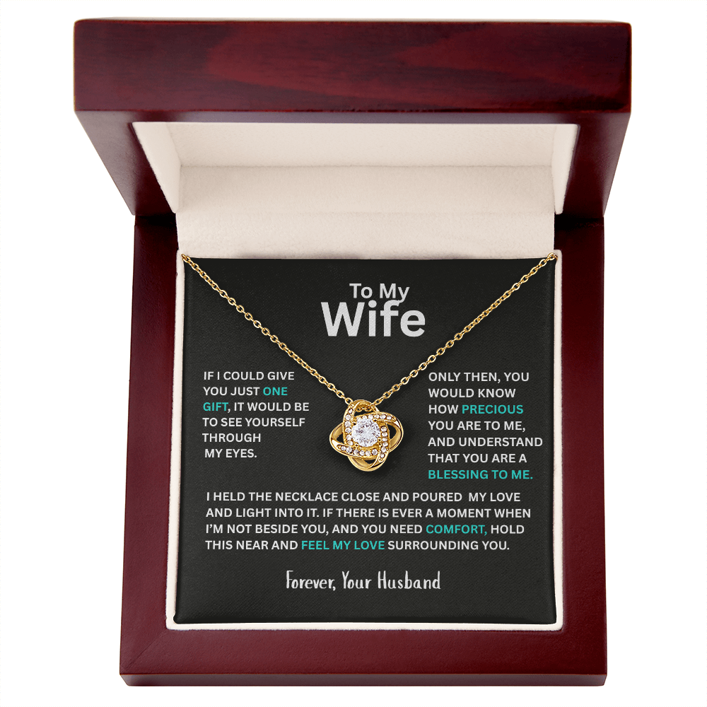 To My Wife - Personalized Love Knot Necklace
