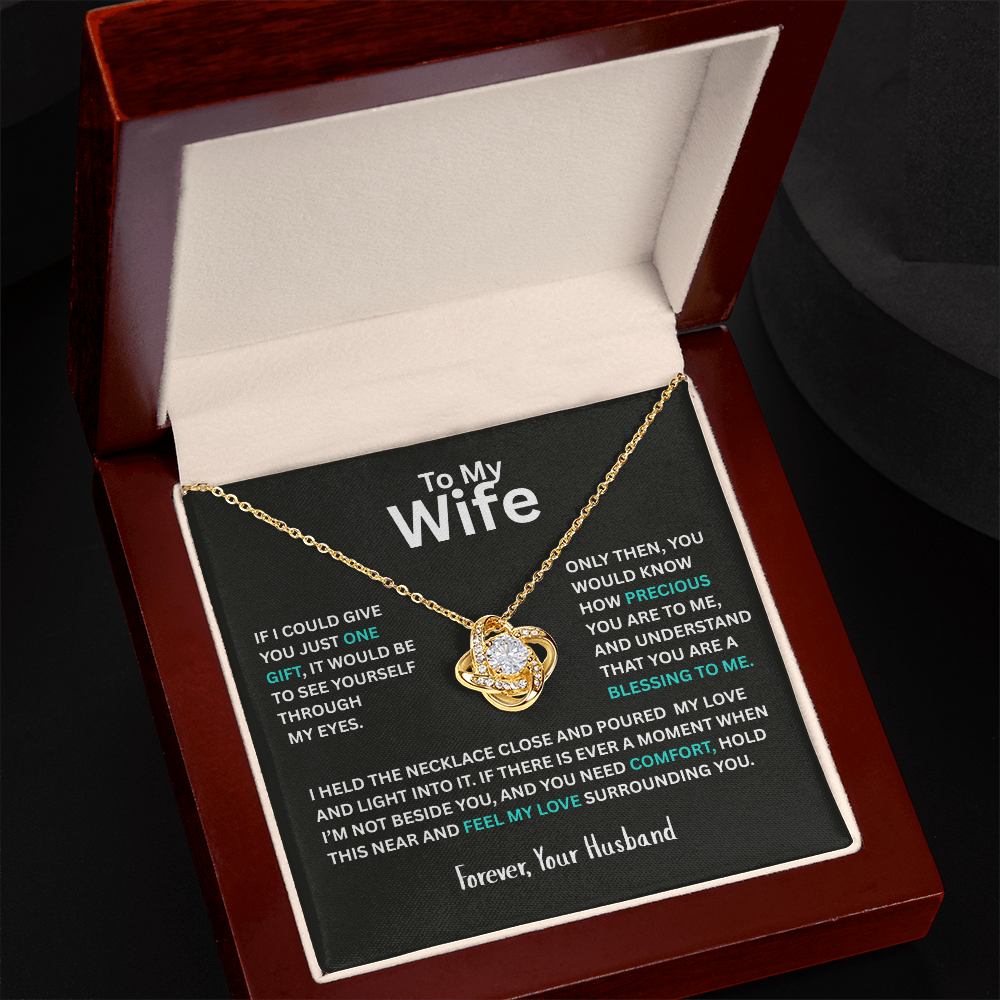 To My Wife - Personalized Love Knot Necklace
