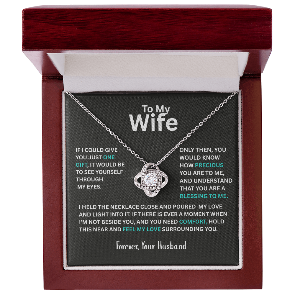 To My Wife - Personalized Love Knot Necklace