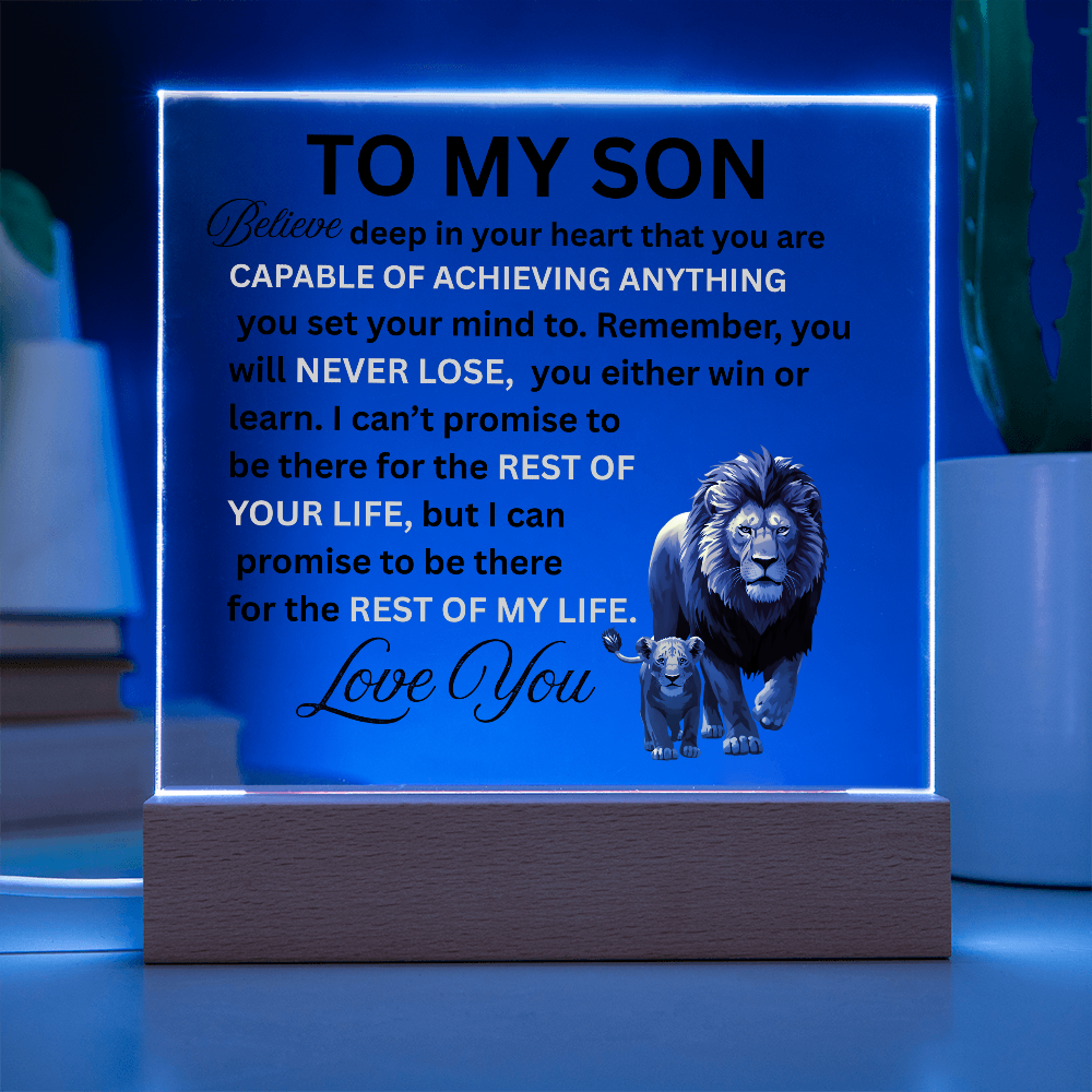 To My Son Personalized Acrylic Plaque