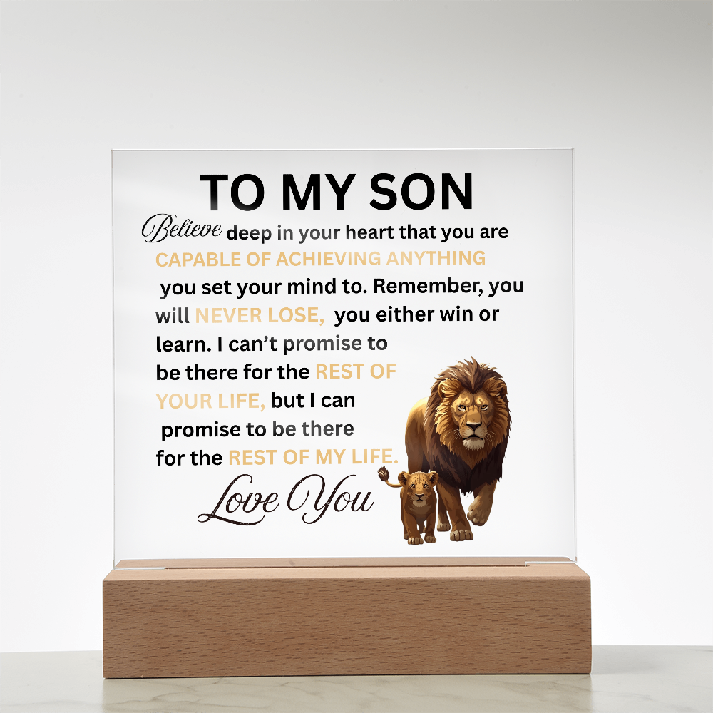 To My Son Personalized Acrylic Plaque