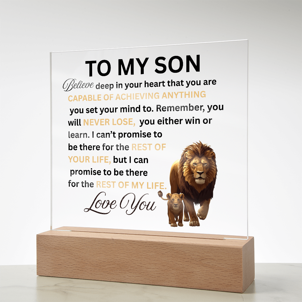 To My Son Personalized Acrylic Plaque