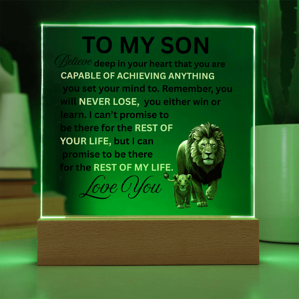 To My Son Personalized Acrylic Plaque