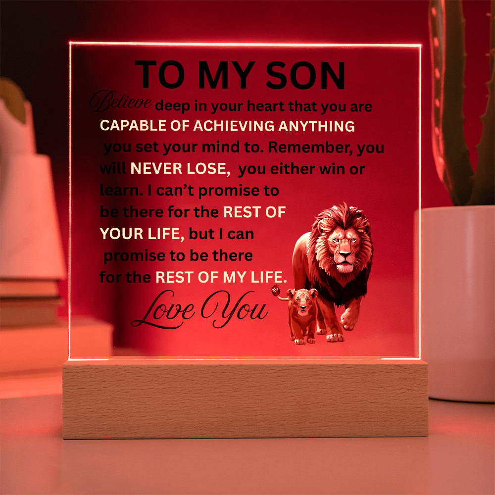 To My Son Personalized Acrylic Plaque