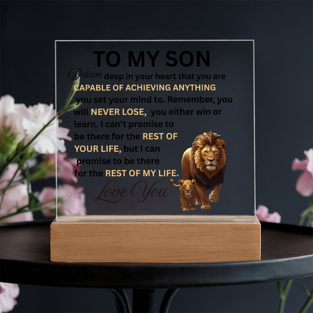 To My Son Personalized Acrylic Plaque